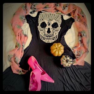 Hot Topic Black Skull Dress